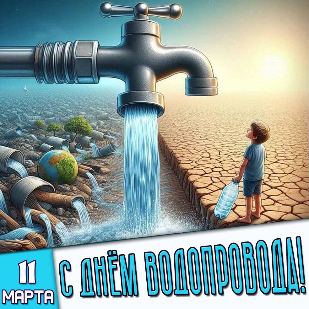 Картинка 11 марта - с днём водопровода!
