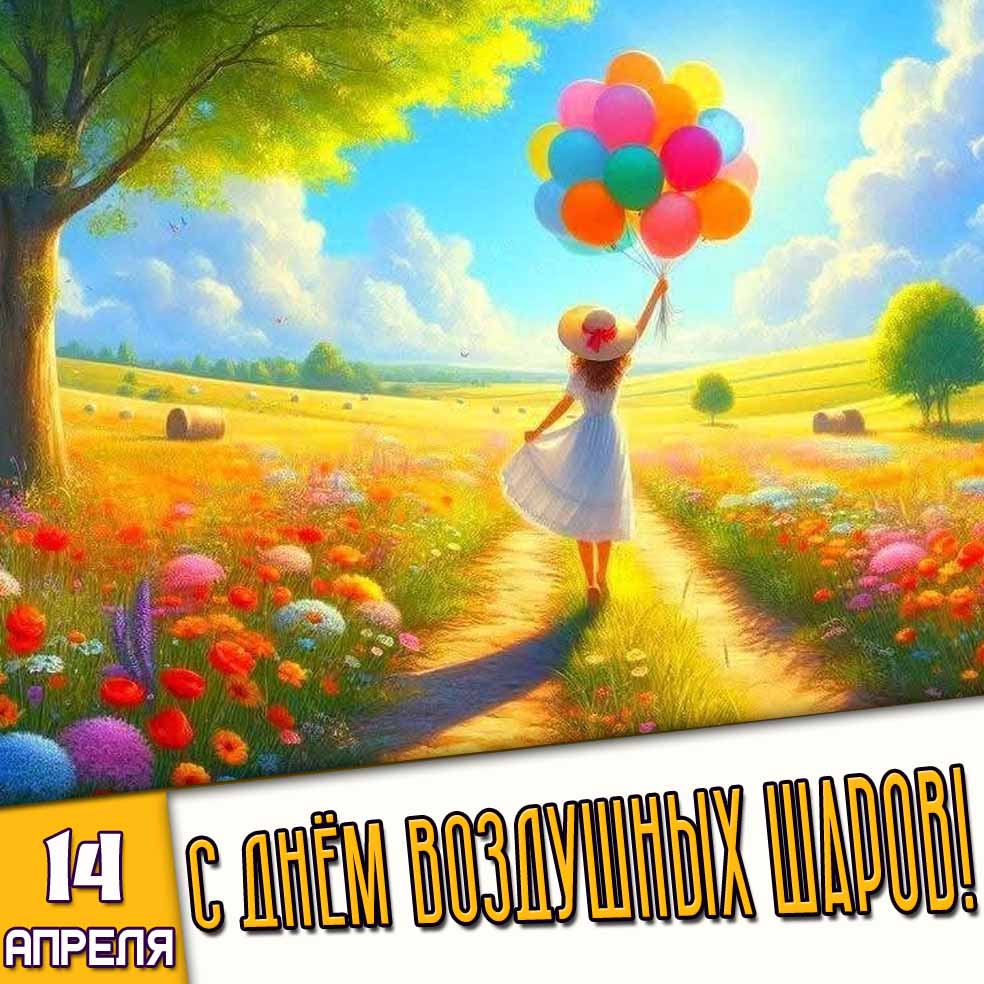 Картинка 14 апреля - с днём воздушных шаров!