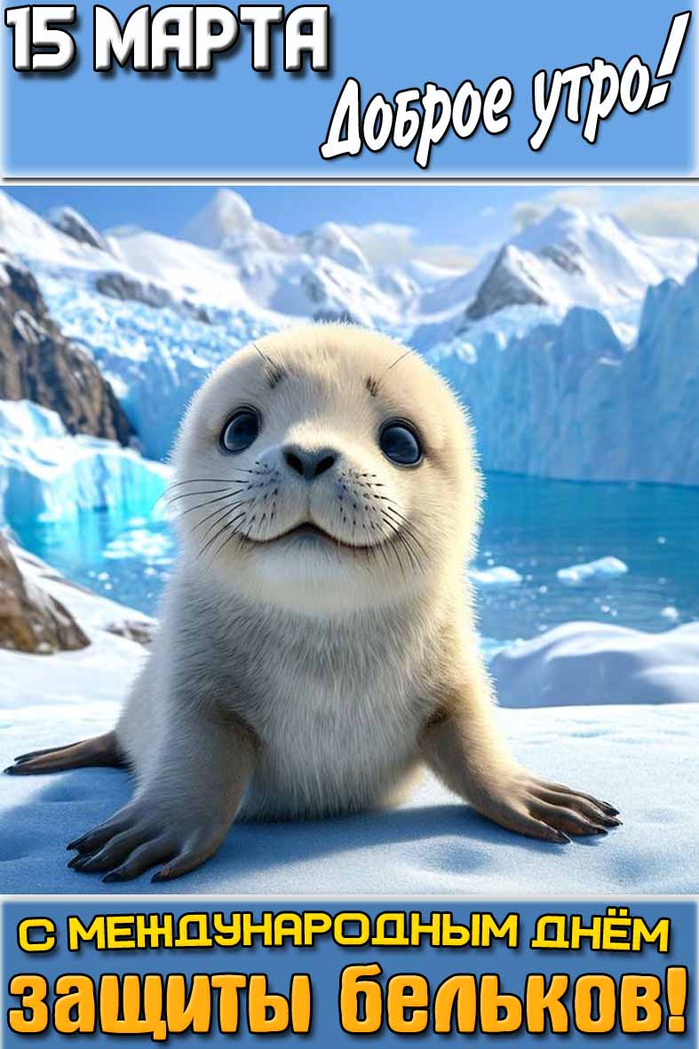 Открытка "15 марта доброе утро! С Международным днём защиты бельков!"