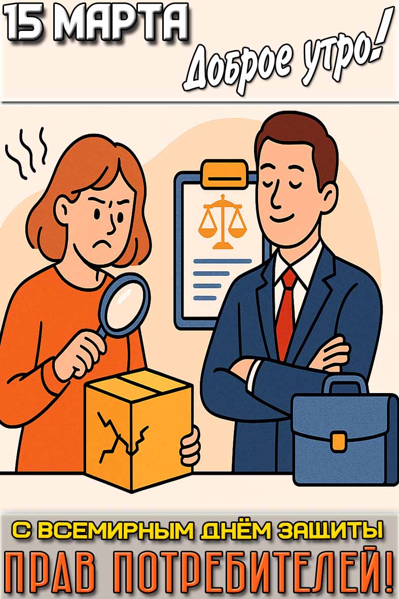 Картинка "15 марта доброе утро! С Всемирным днём защиты прав потребителей!"