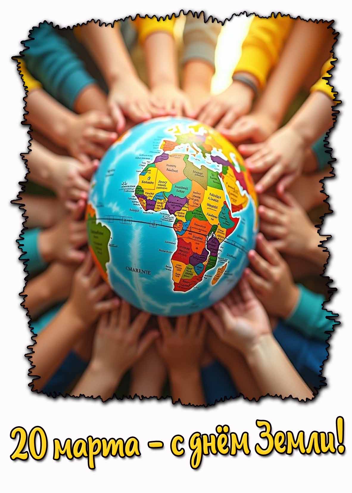 С днём Земли! - креативная открытка на 20 марта
