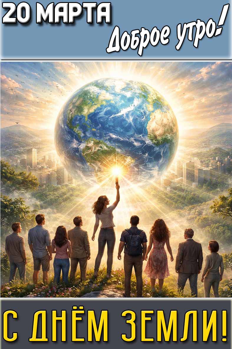 Картинка "20 марта доброе утро! С днём Земли!"