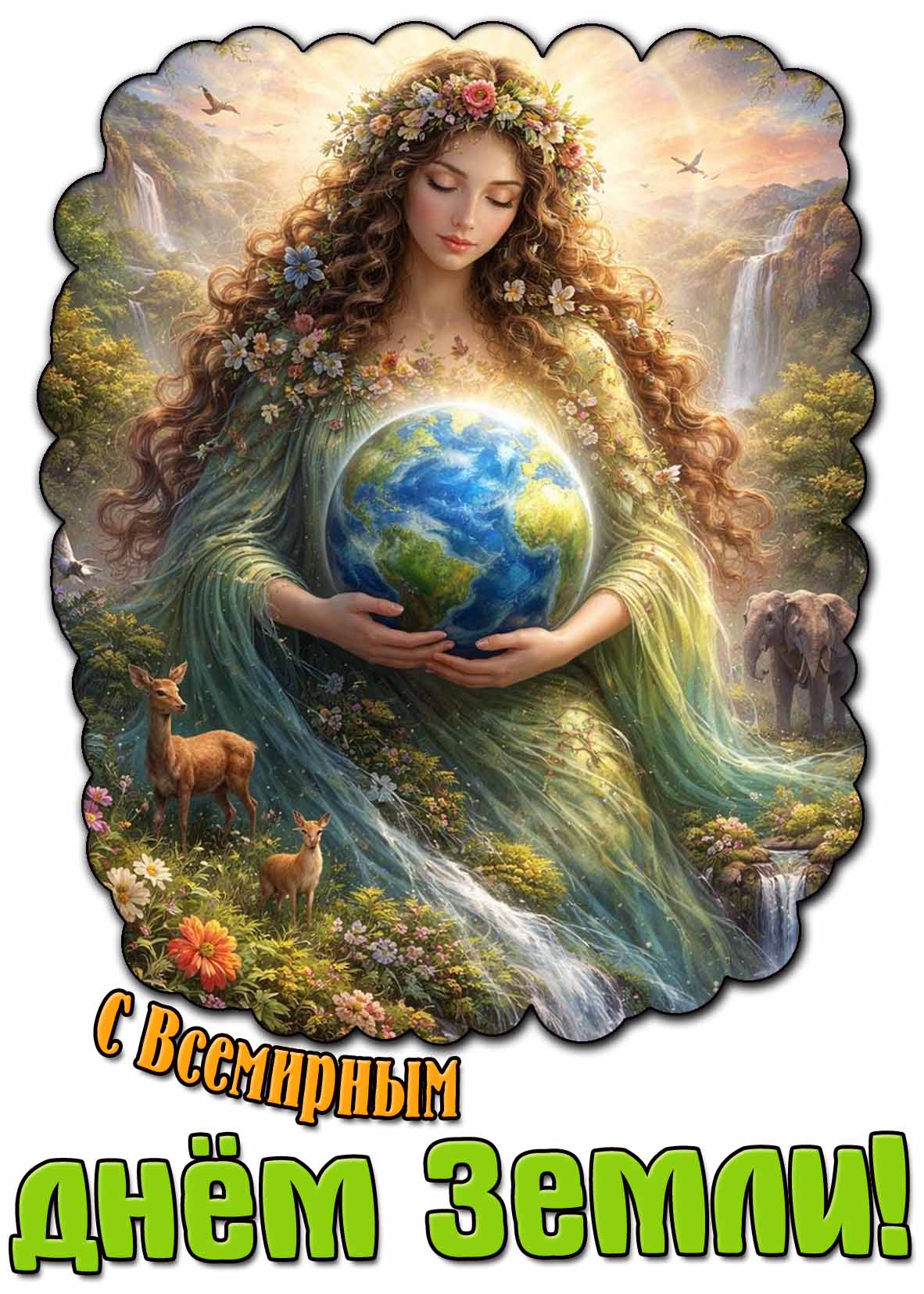 С Всемирным днём Земли! - красивая открытка