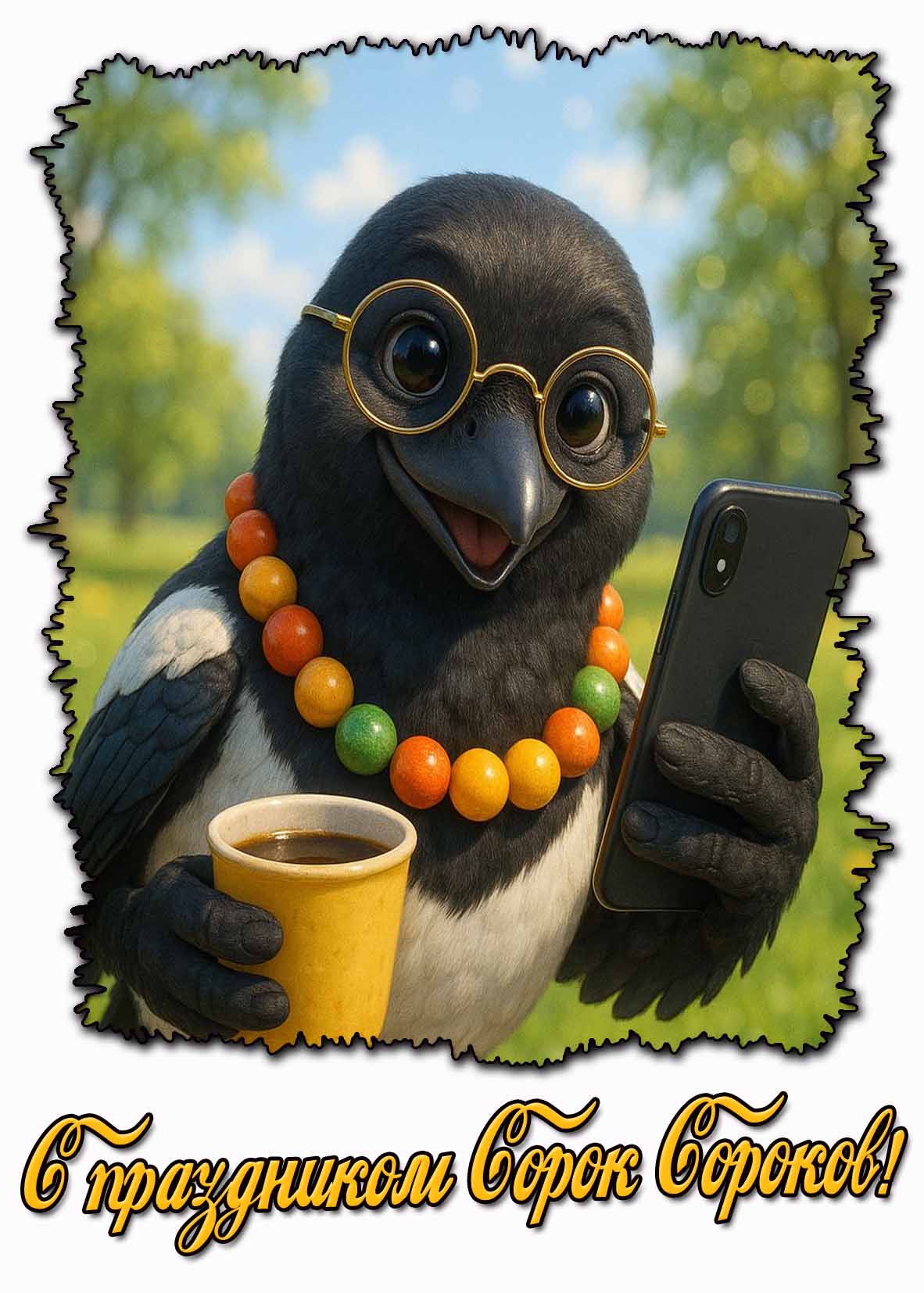 С праздником Сорок сороков! - прикольная открытка