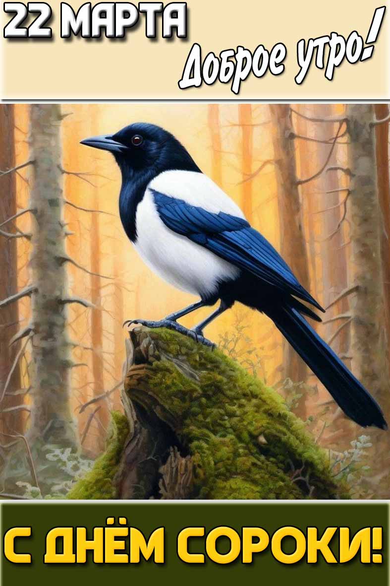 Картинка "22 марта доброе утро! С днём сороки!"