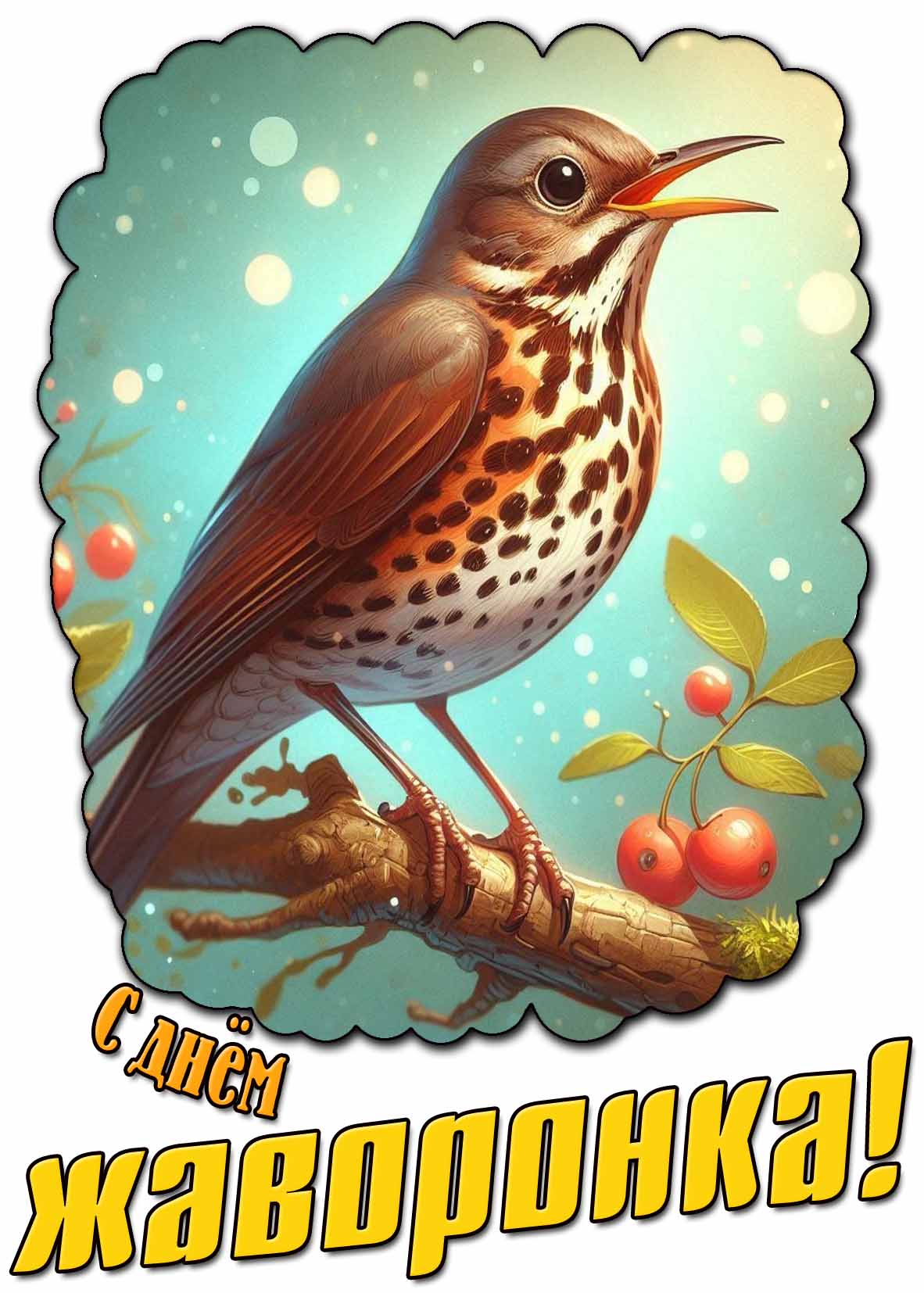 Открытка с днём жаворонка