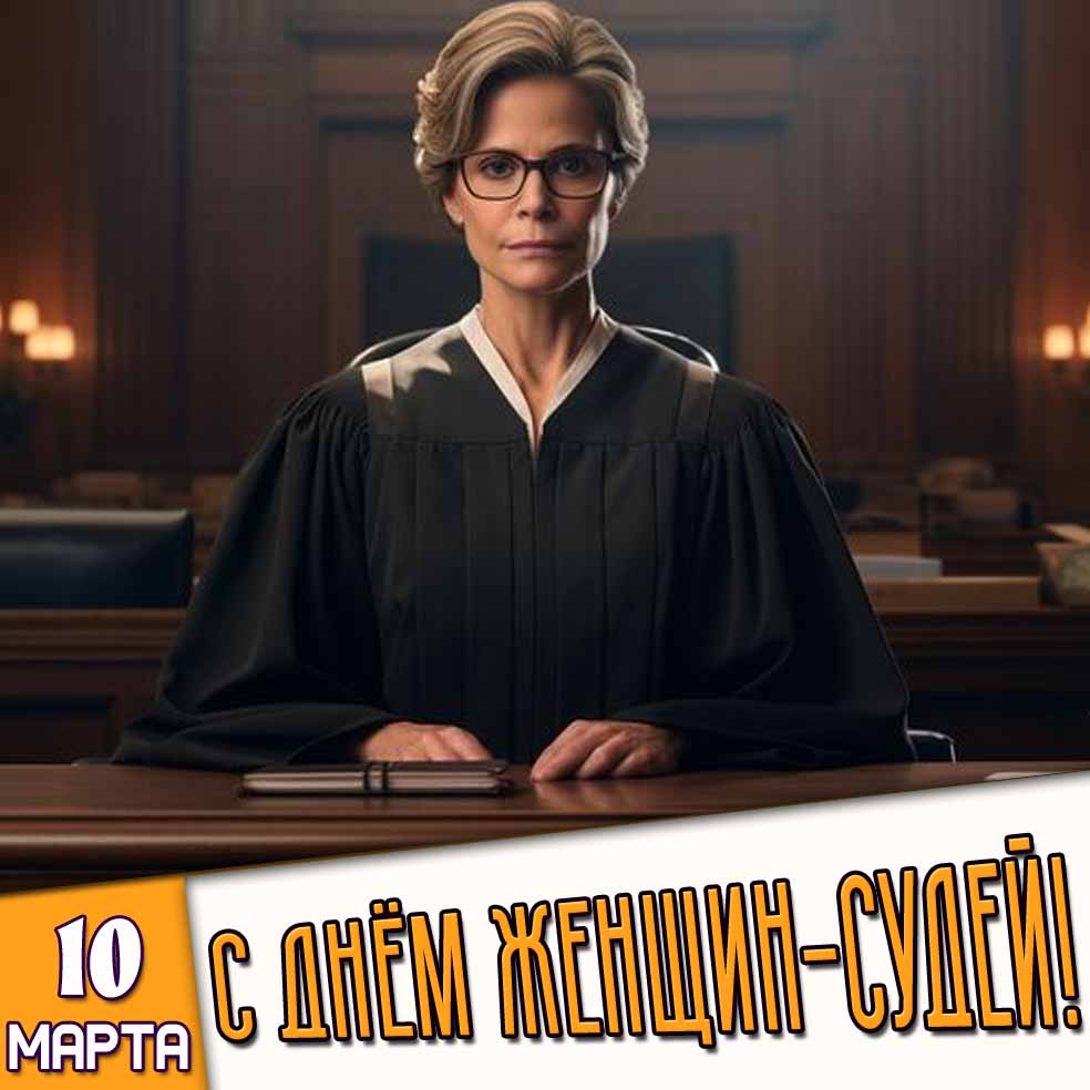 Картинка 10 марта - с днём женщин-судей!
