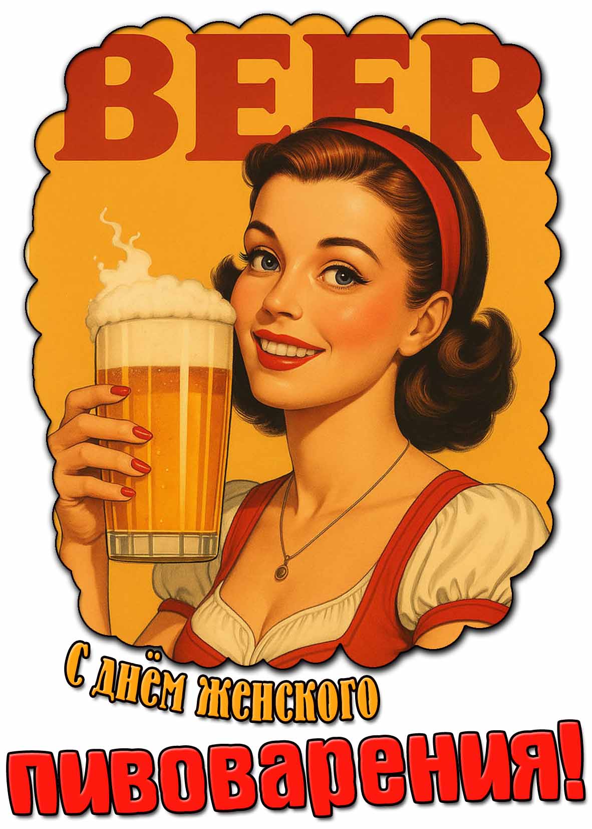 С днём женского пивоварения! - красивая открытка