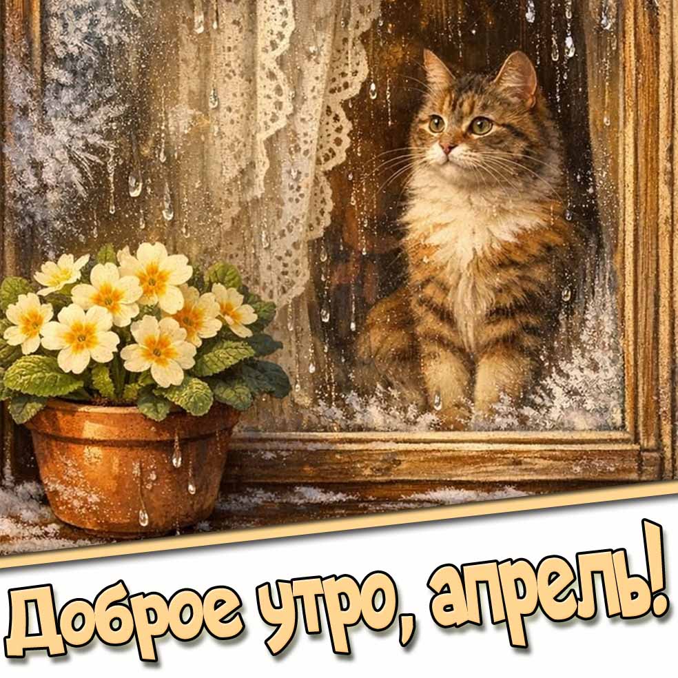 Открытка "Доброе утро, апрель!"