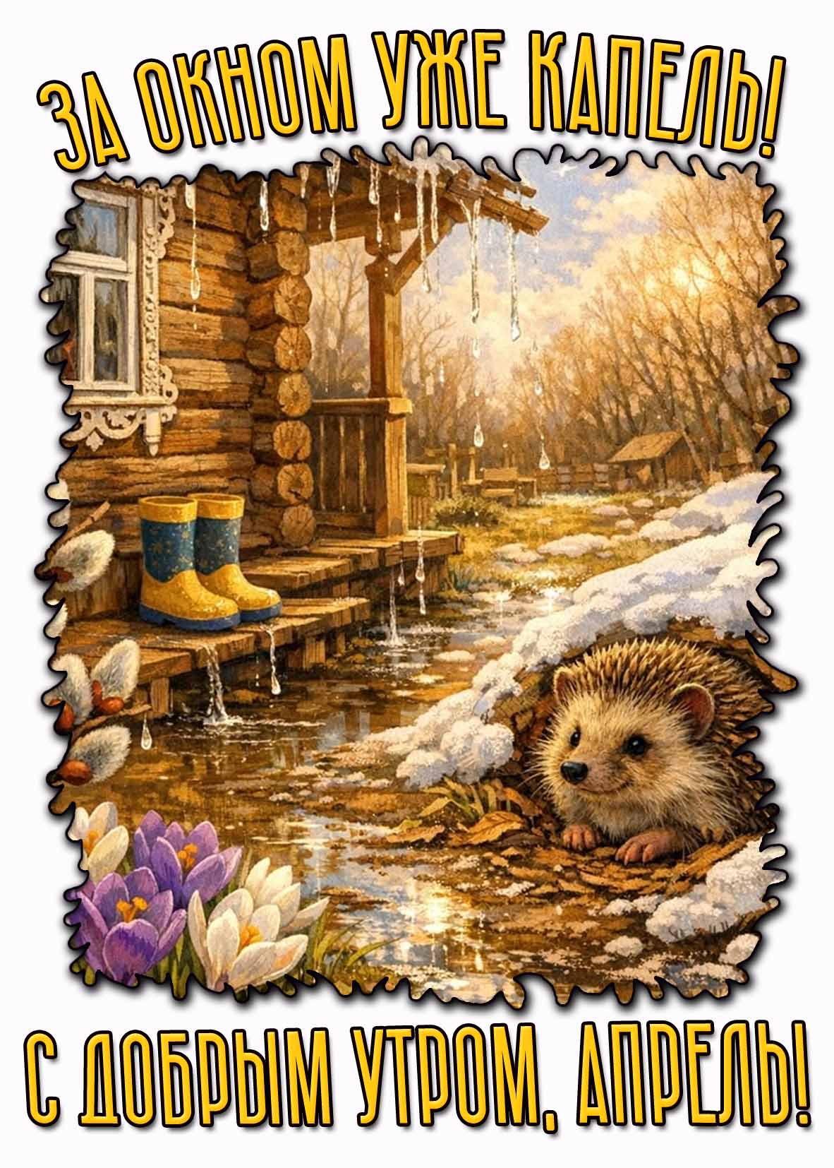 Картинка "За окном уже капель! С добрым утром, апрель!"