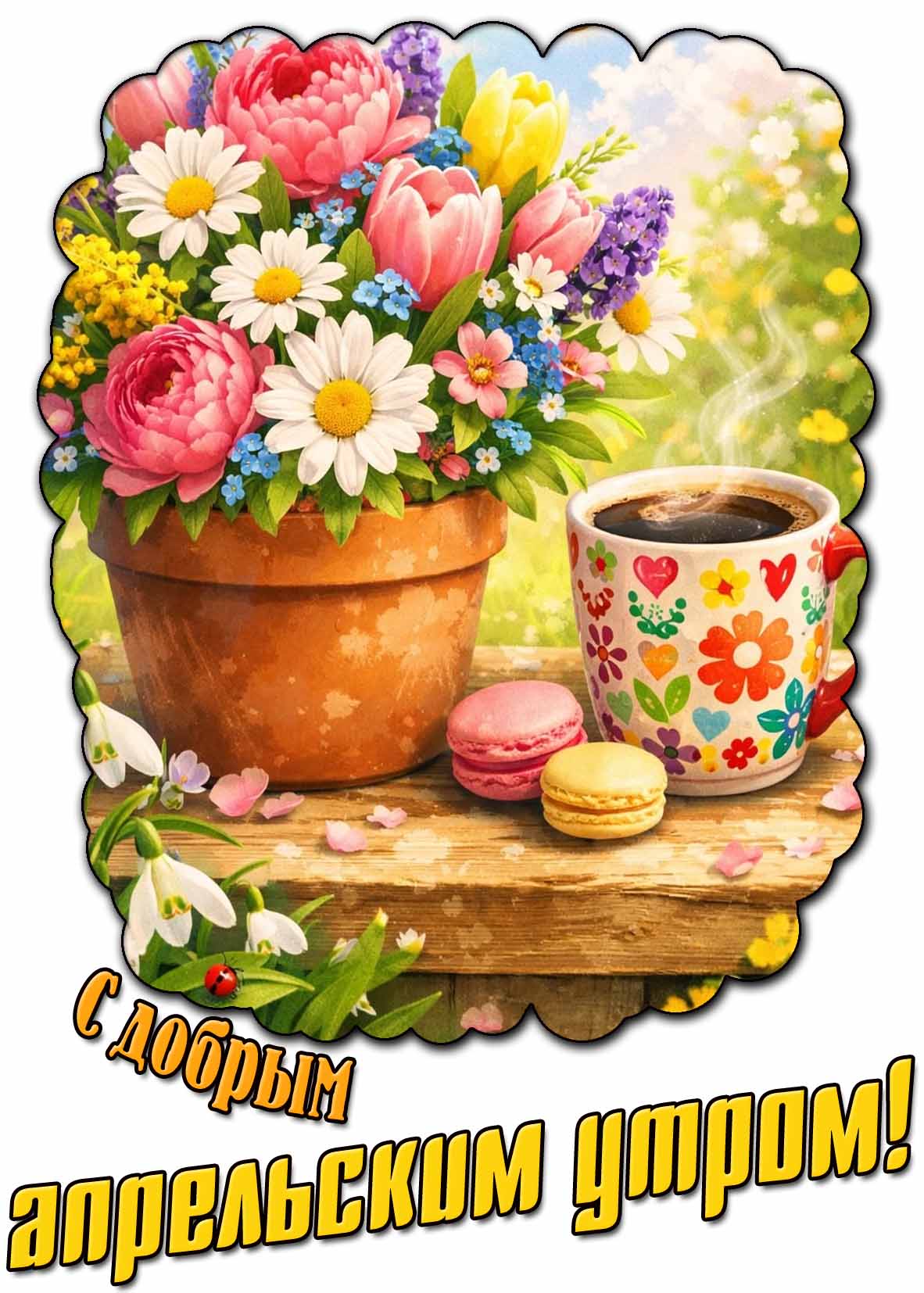 Открытка с добрым апрельским утром