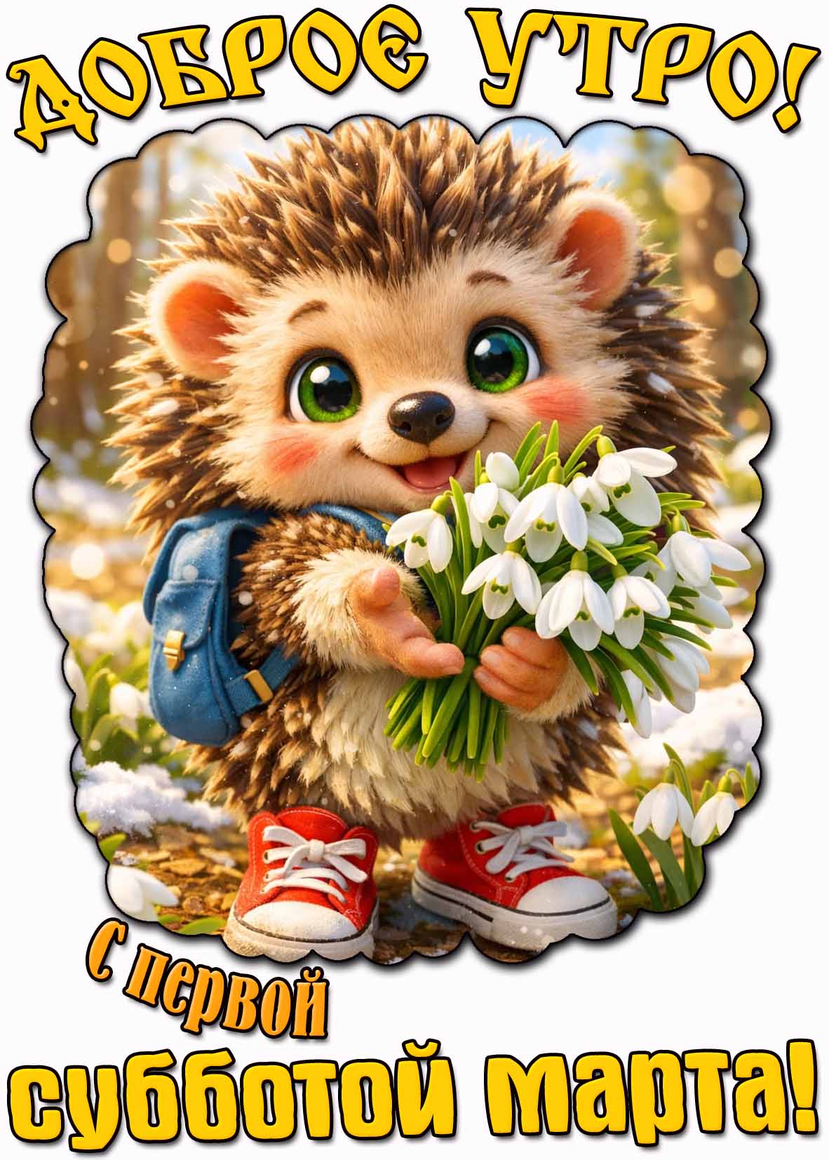 Картинка "Доброе утро! С первой субботой марта!"