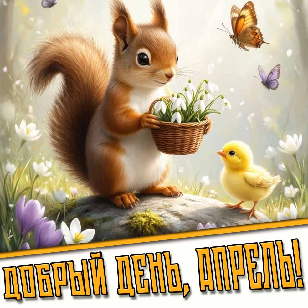 Прикольная картинка "Добрый день, апрель!"