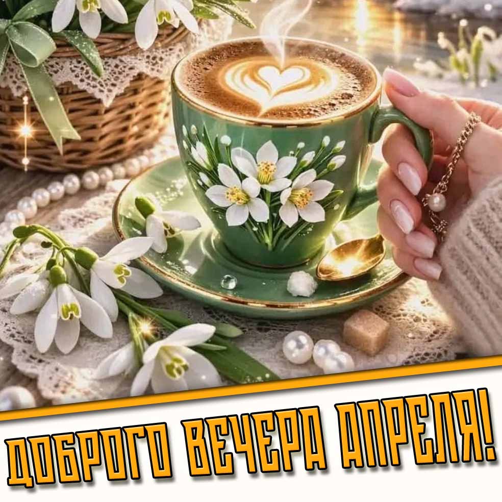 Доброго вечера апреля! - картинка с кофе