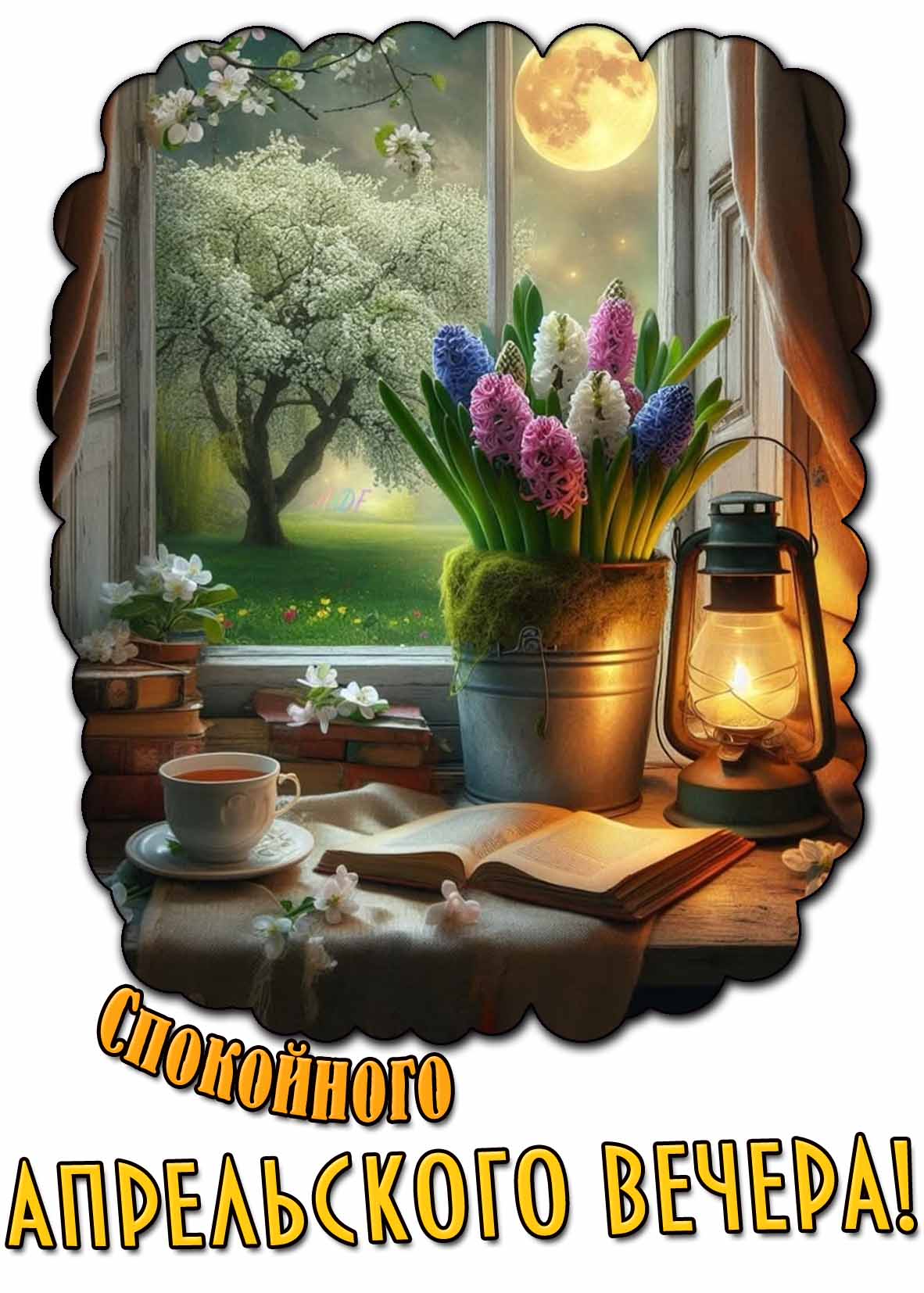 Открытка спокойного апрельского вечера