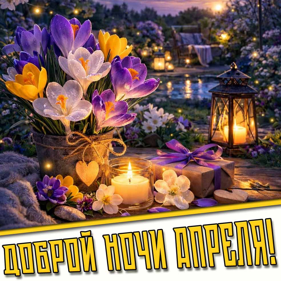 Картинка доброй ночи апреля
