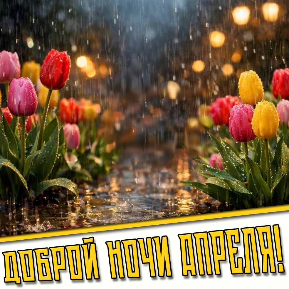 Доброй ночи апреля! - дождливая картинка