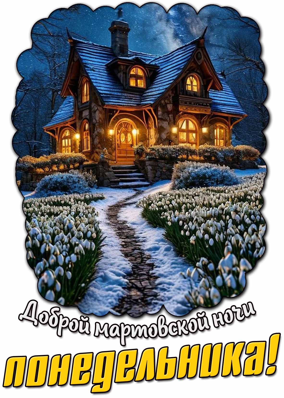 Открытка доброй мартовской ночи понедельника