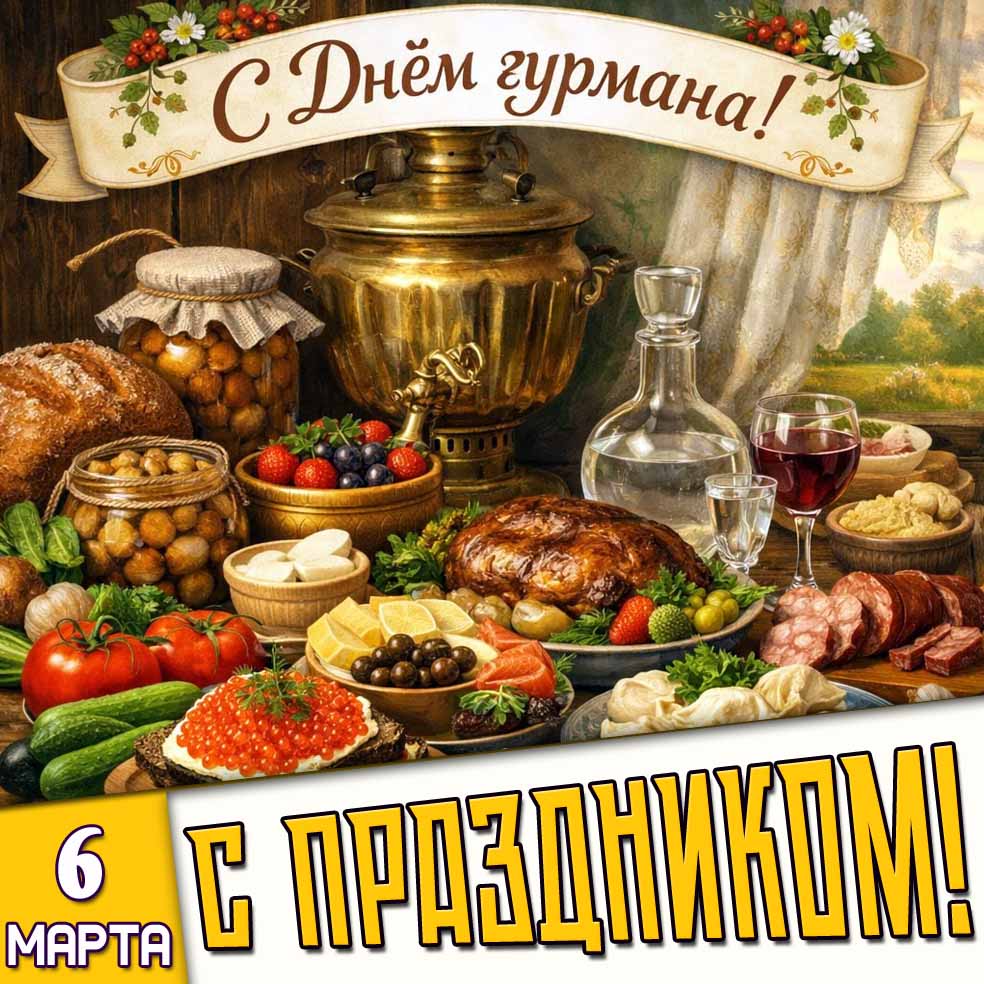 Красивая картинка "6 марта - день гурмана! С праздником!"