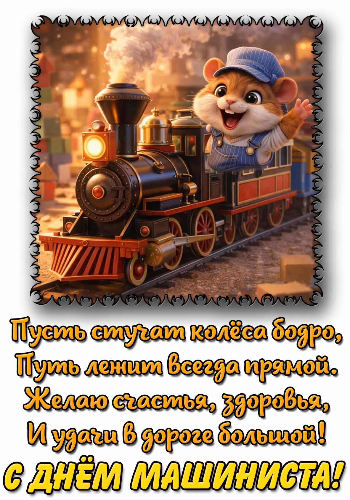 Картинка - поздравление с днём машиниста
