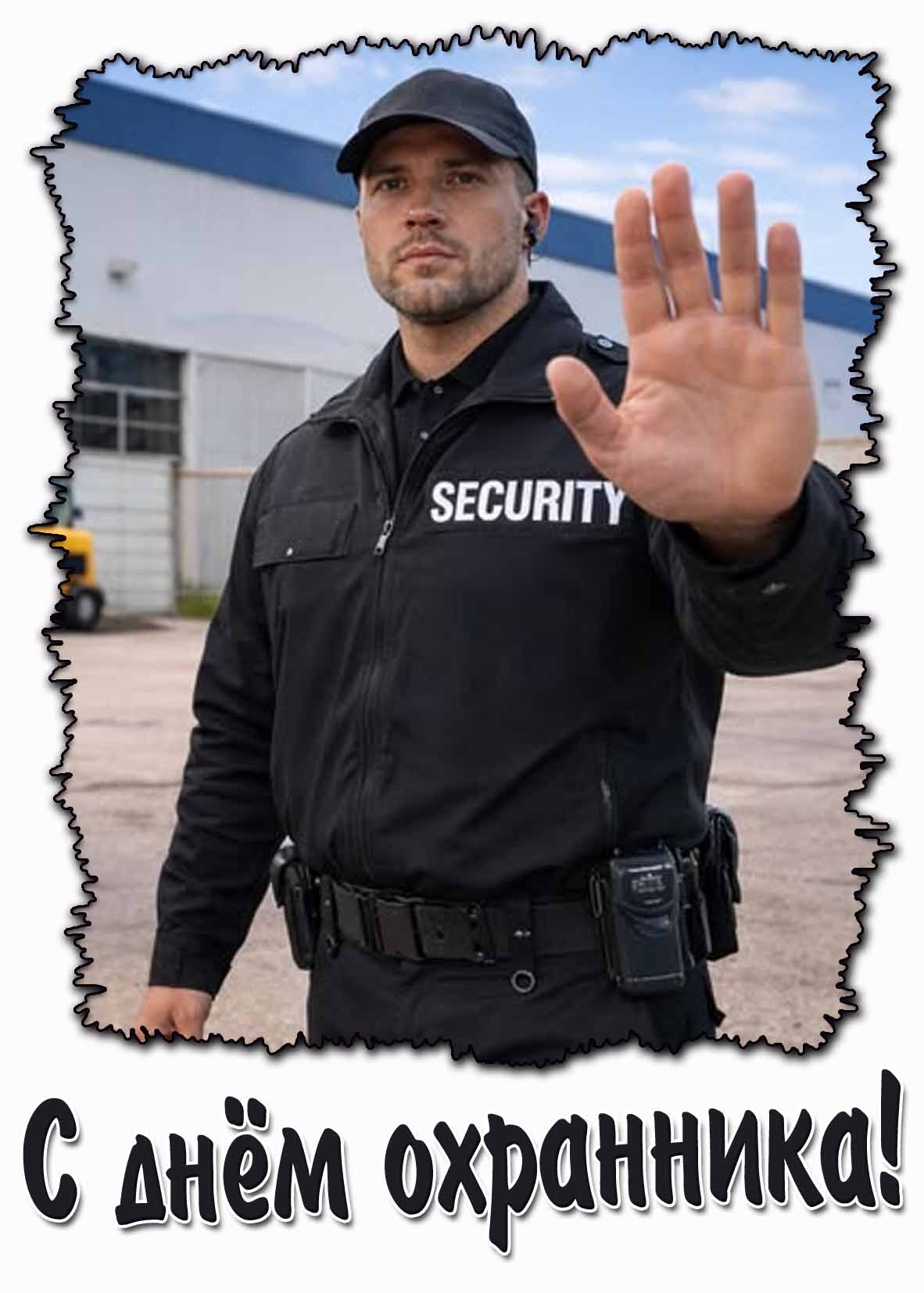 Стильная открытка с днём охранника