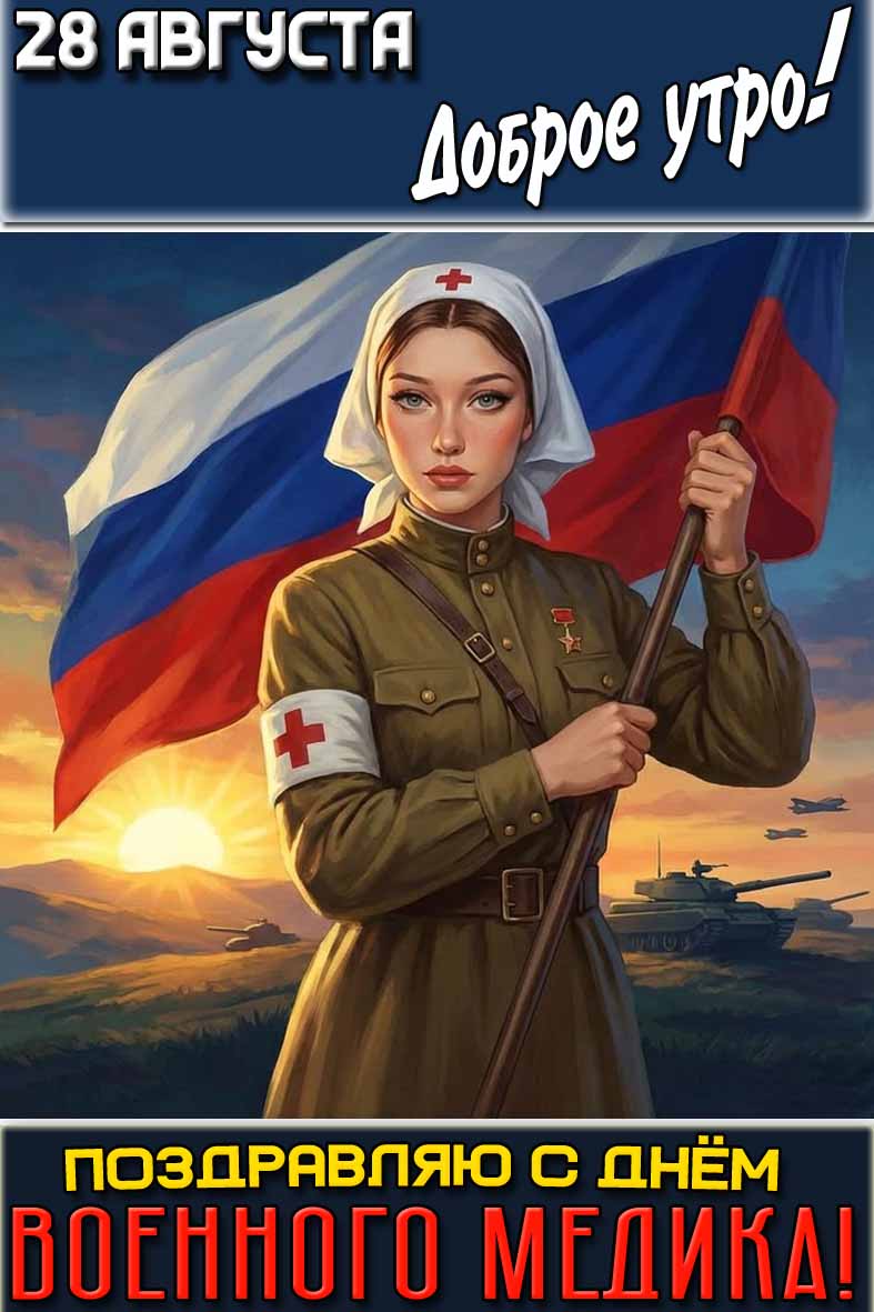 Картинка "28 августа доброе утро! Поздравляю с днём военного медика!"