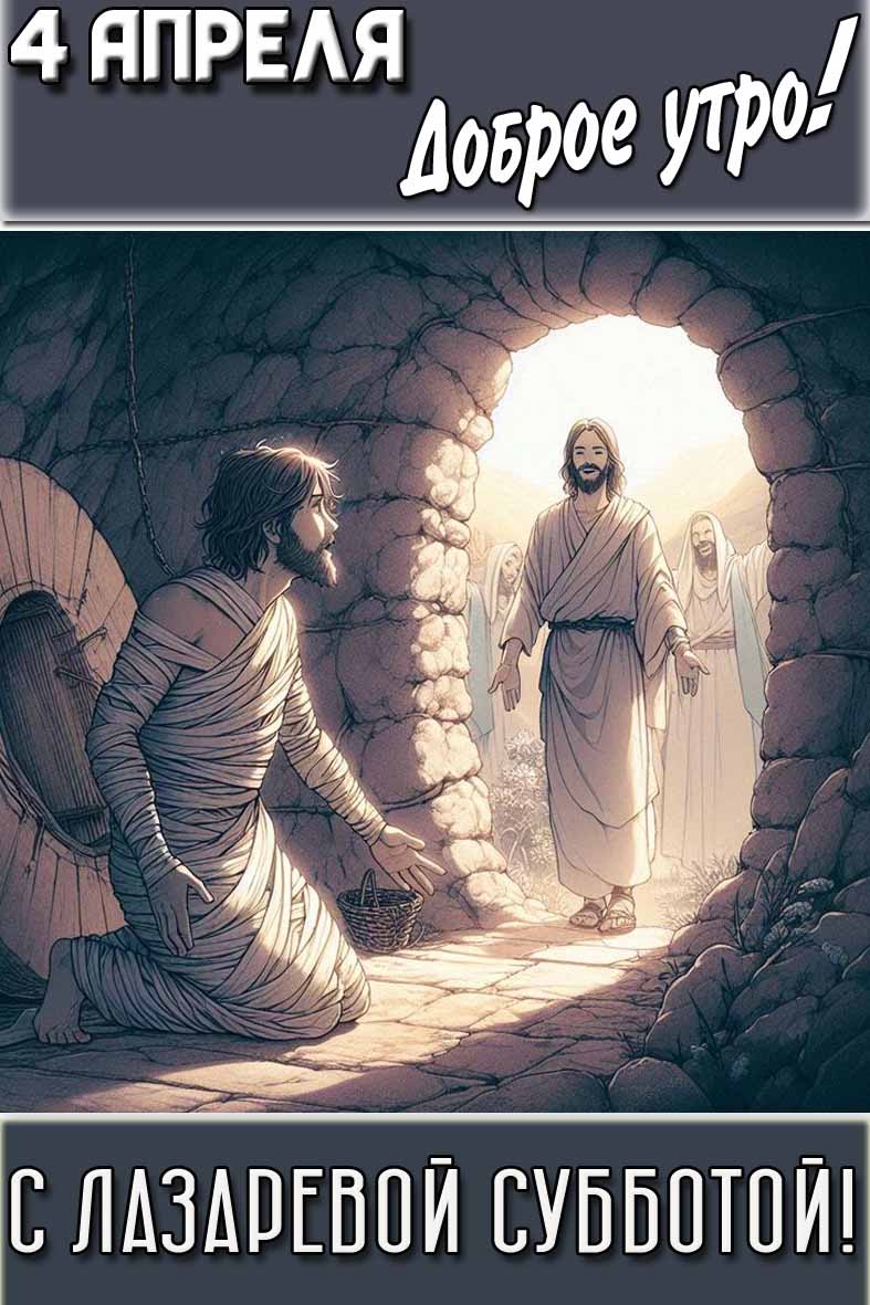 Картинка "4 апреля доброе утро! С Лазаревой субботой!"