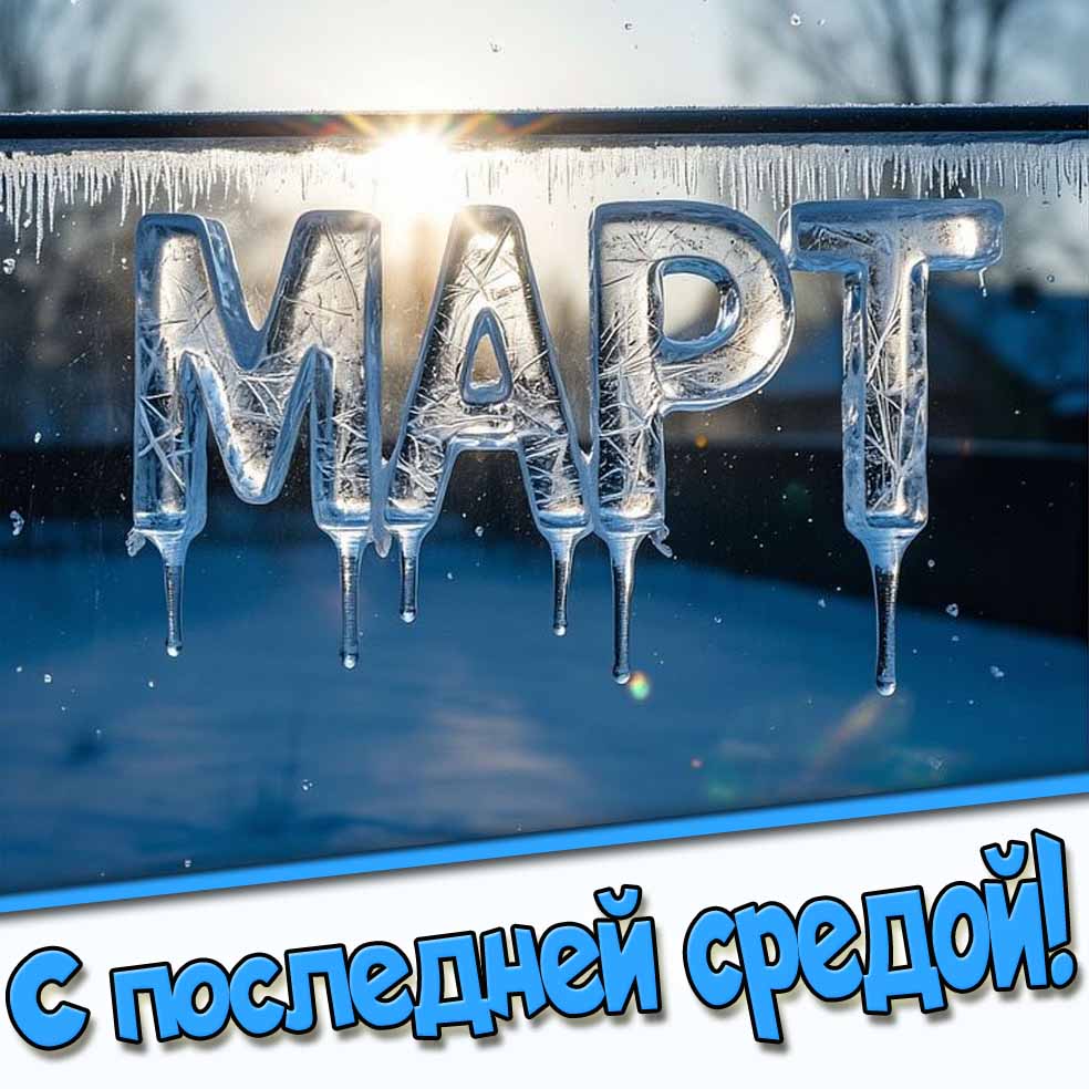 Креативная открытка "Март! С последней средой!"