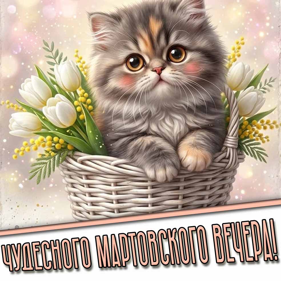 Чудесного мартовского вечера! - картинка с тюльпанами