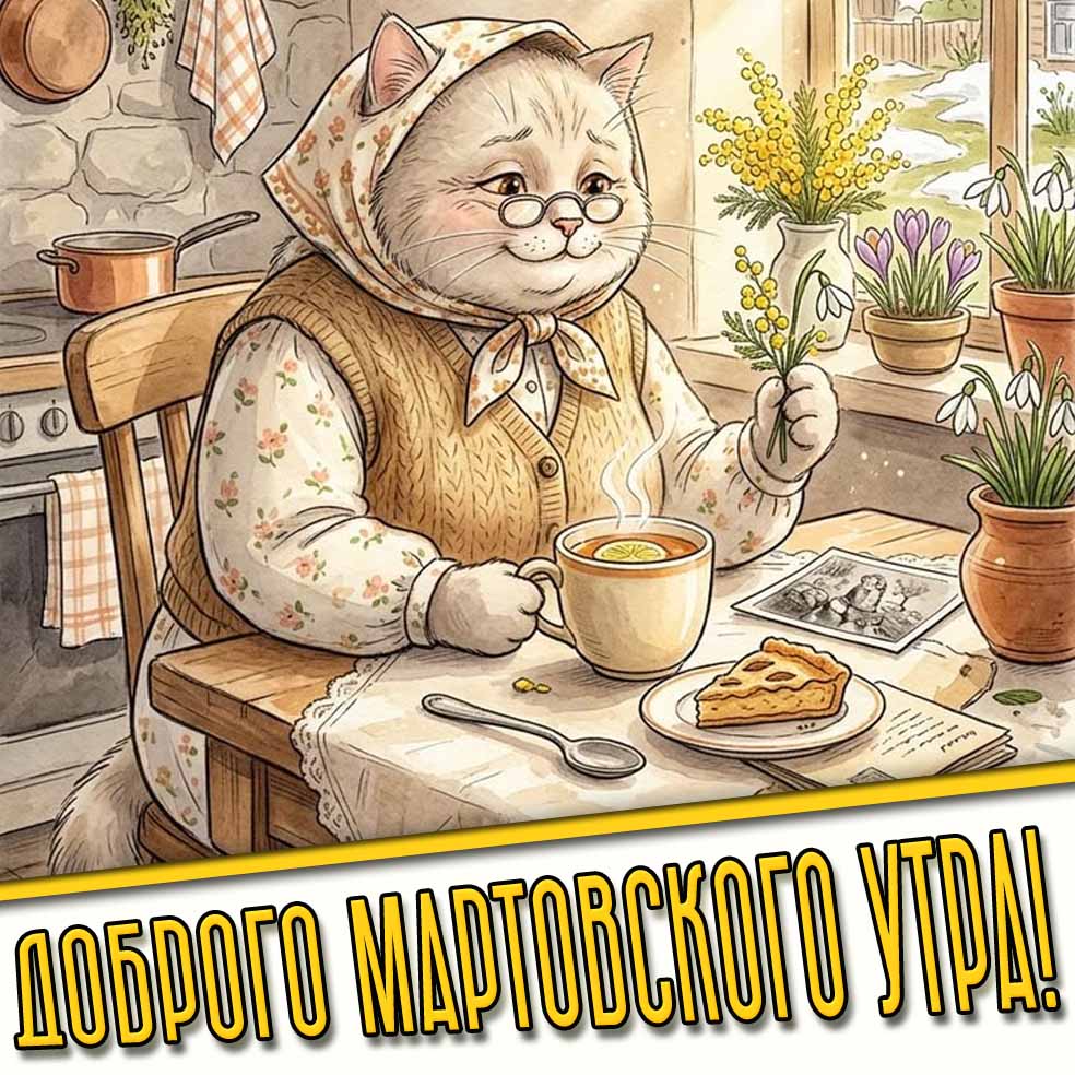 Красивая открытка "Доброго мартовского утра!"