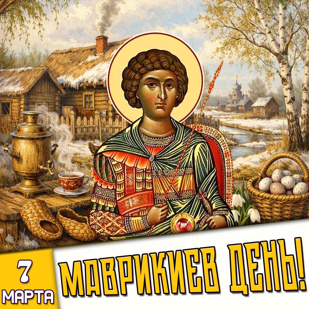 Открытка "7 марта - Маврикиев день!"