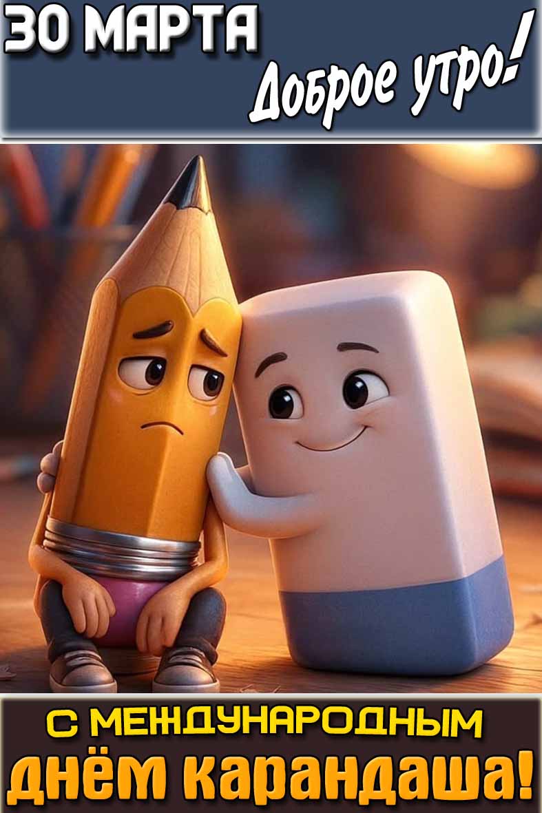 Картинка "30 марта доброе утро! С Международным днём карандаша!"