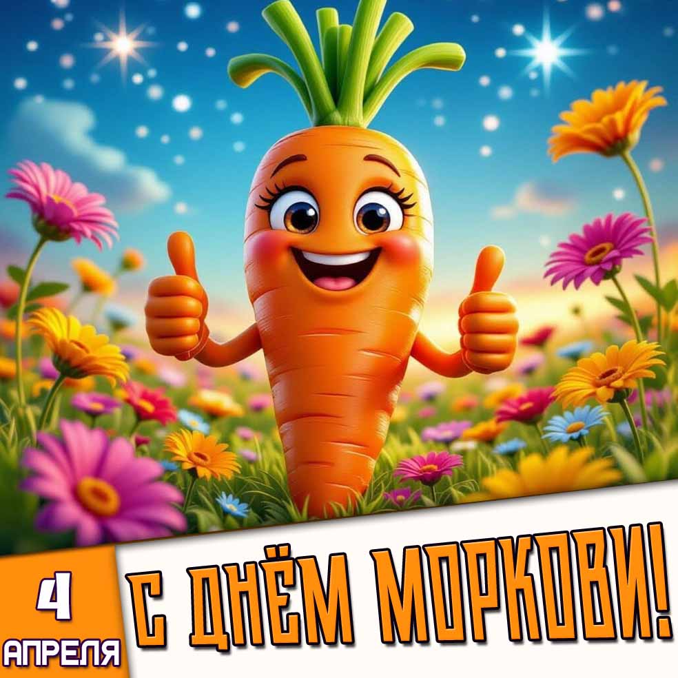 Картинка 4 апреля - с днём моркови!