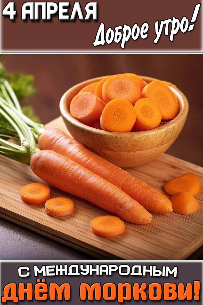 Картинка "4 апреля доброе утро! С Международным днём моркови!"