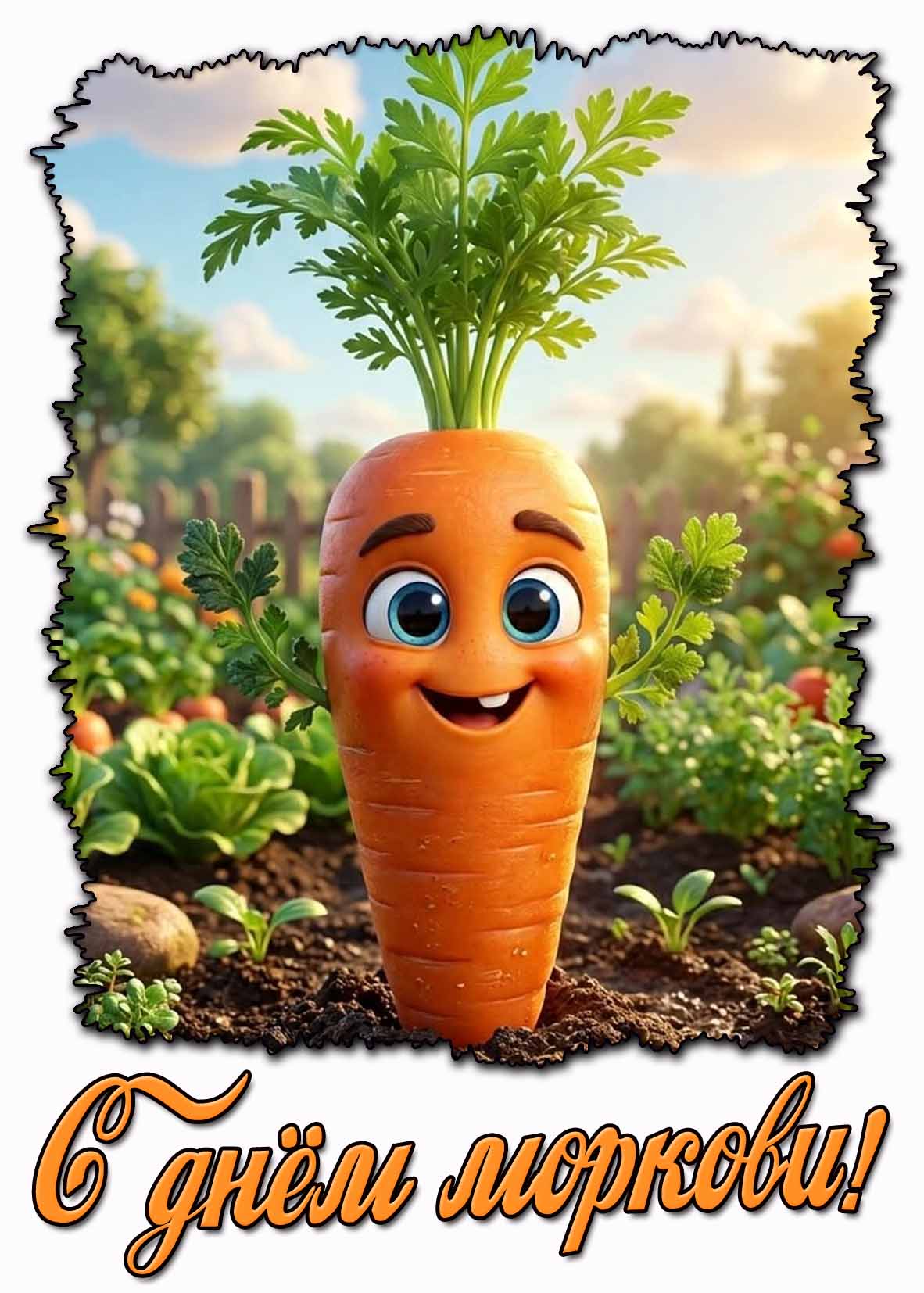 Прикольная открытка с днём моркови