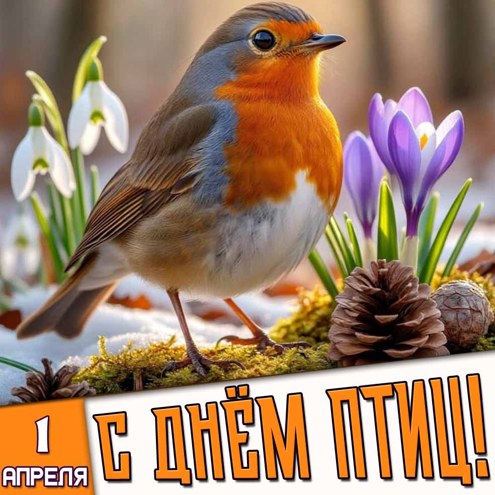 Картинка 1 апреля - с днём птиц!
