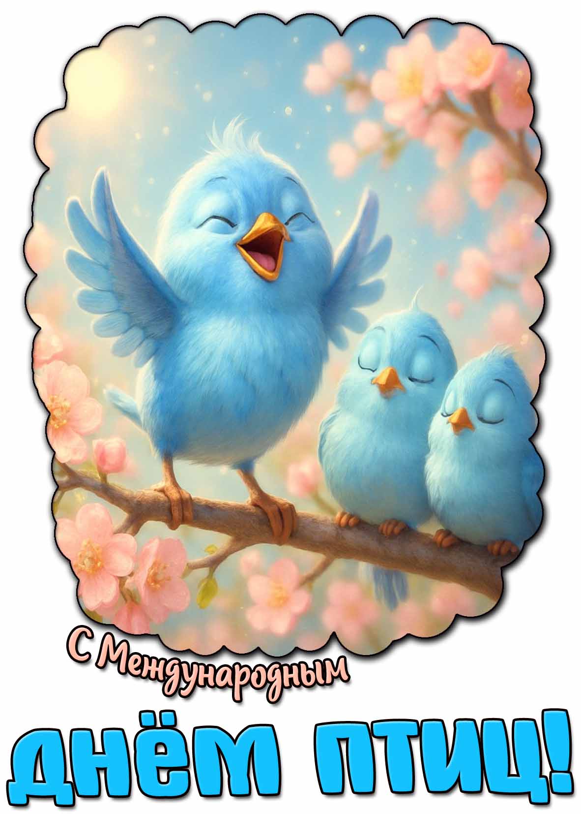 Прикольная открытка с Международным днём птиц