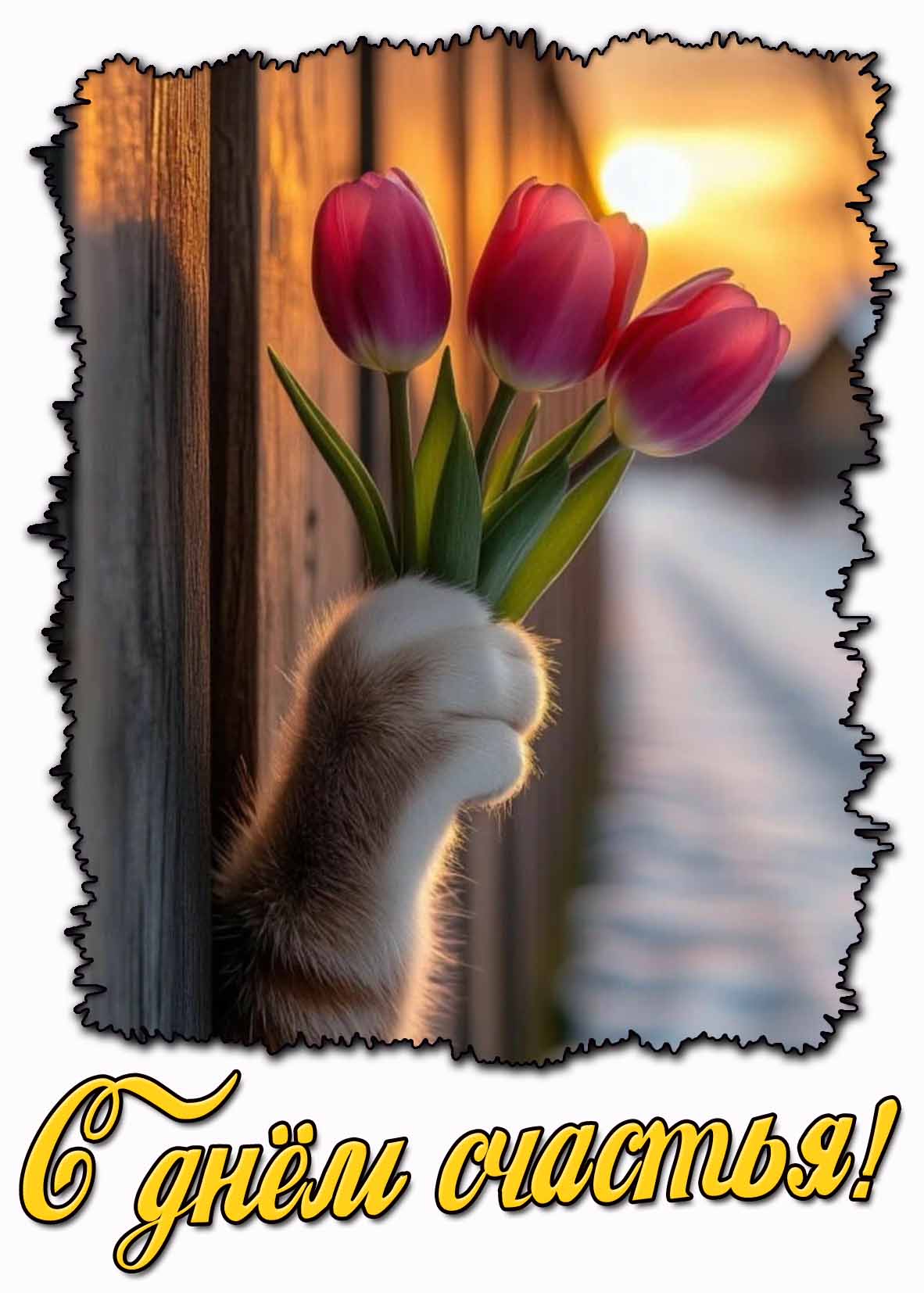 Открытка с днём счастья