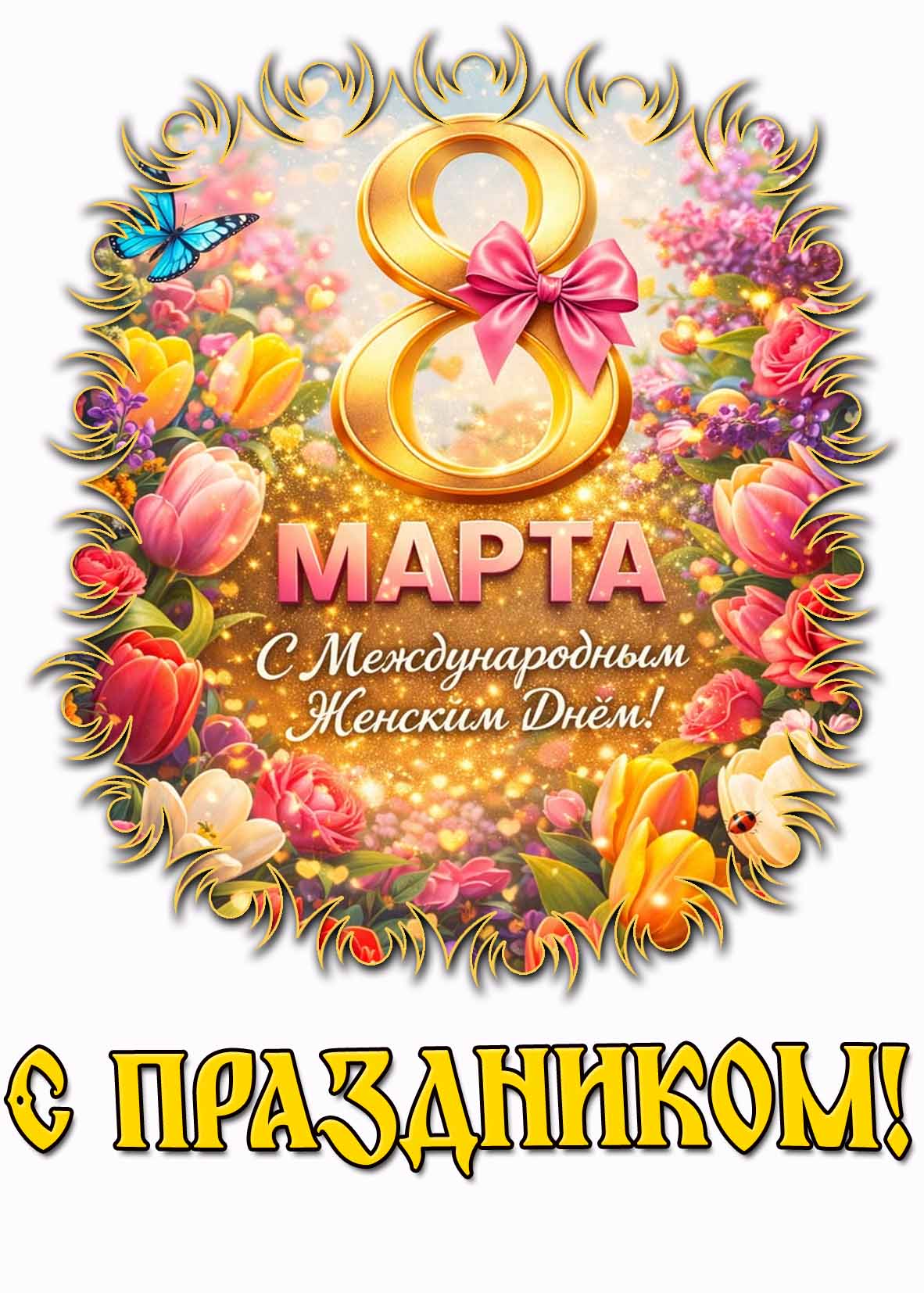 Картинка "8 марта с Международным женским днём! С праздником!"
