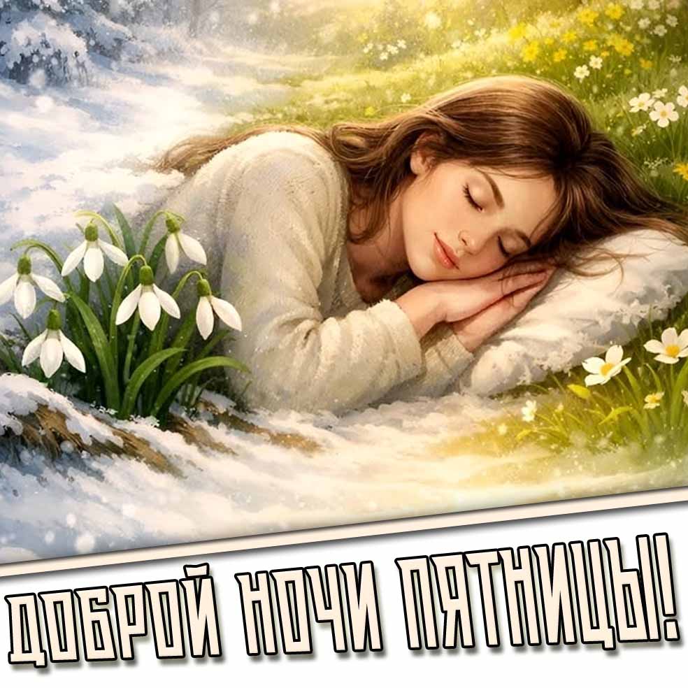 Доброй ночи пятницы! - креативная весенняя открытка