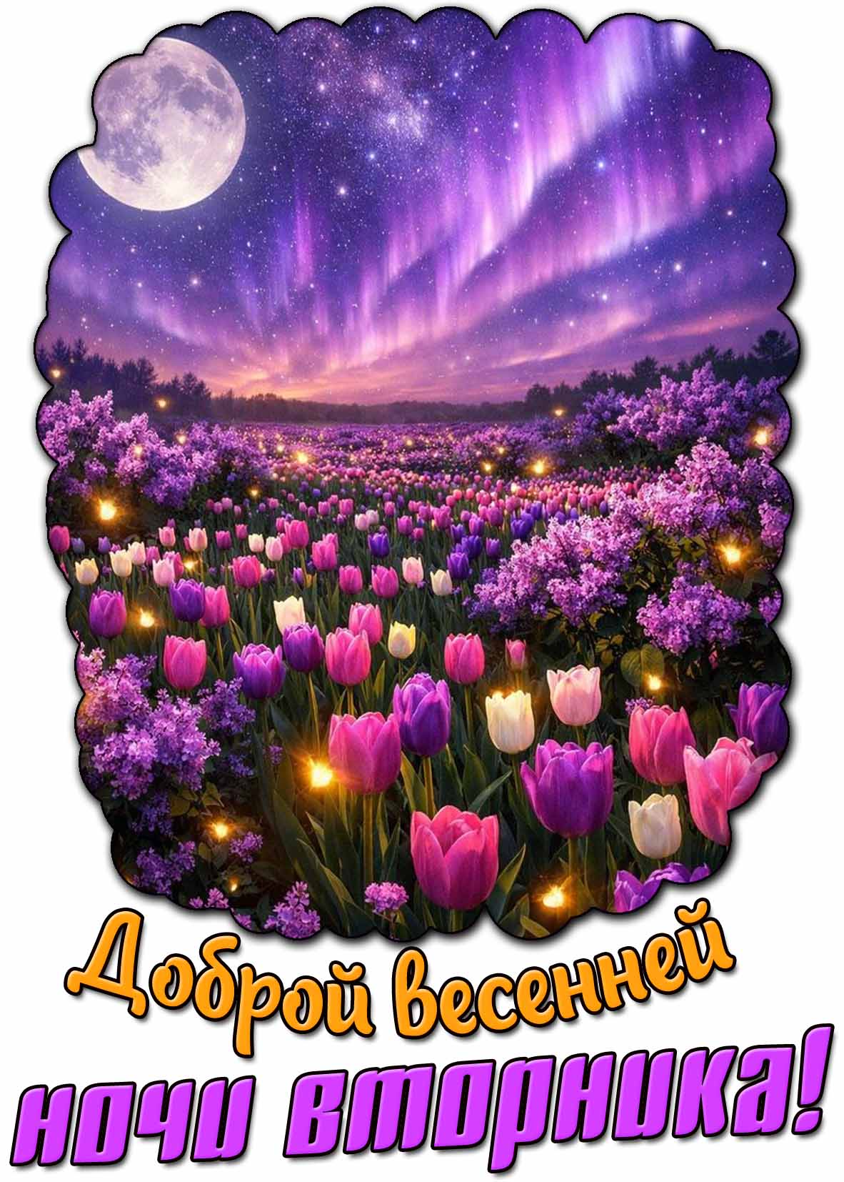Картинка доброй весенней ночи вторника