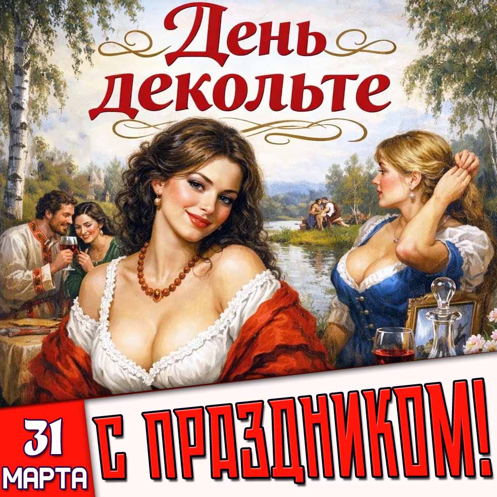 Открытка "31 марта - день декольте! С праздником!"