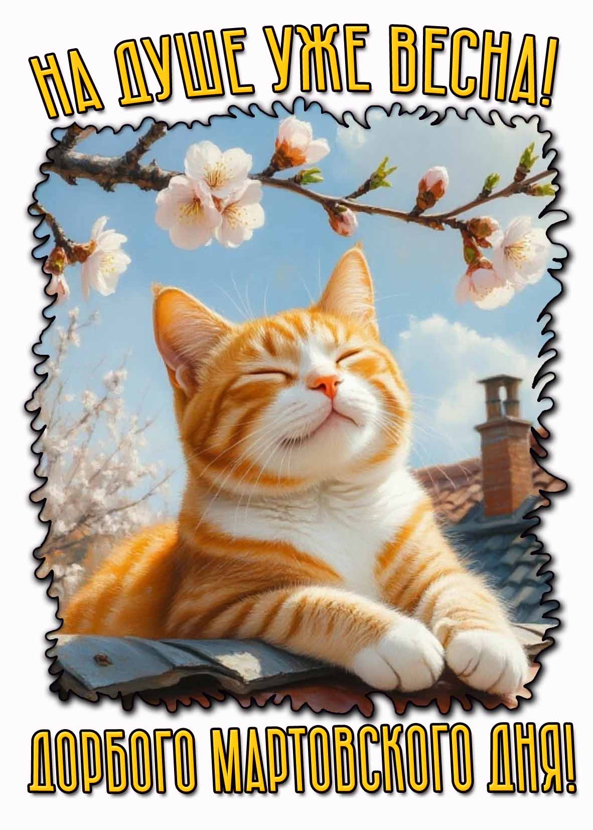 Открытка "На душе уже весна! Доброго мартовского дня!"
