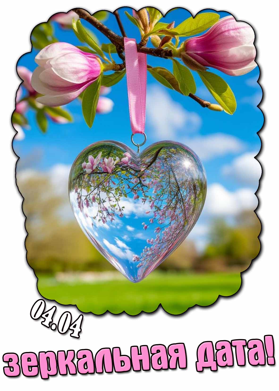 Открытка на зеркальную дату 04.04