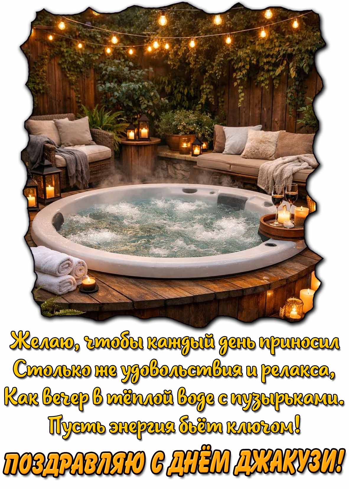 Открытка - поздравление с днём джакузи