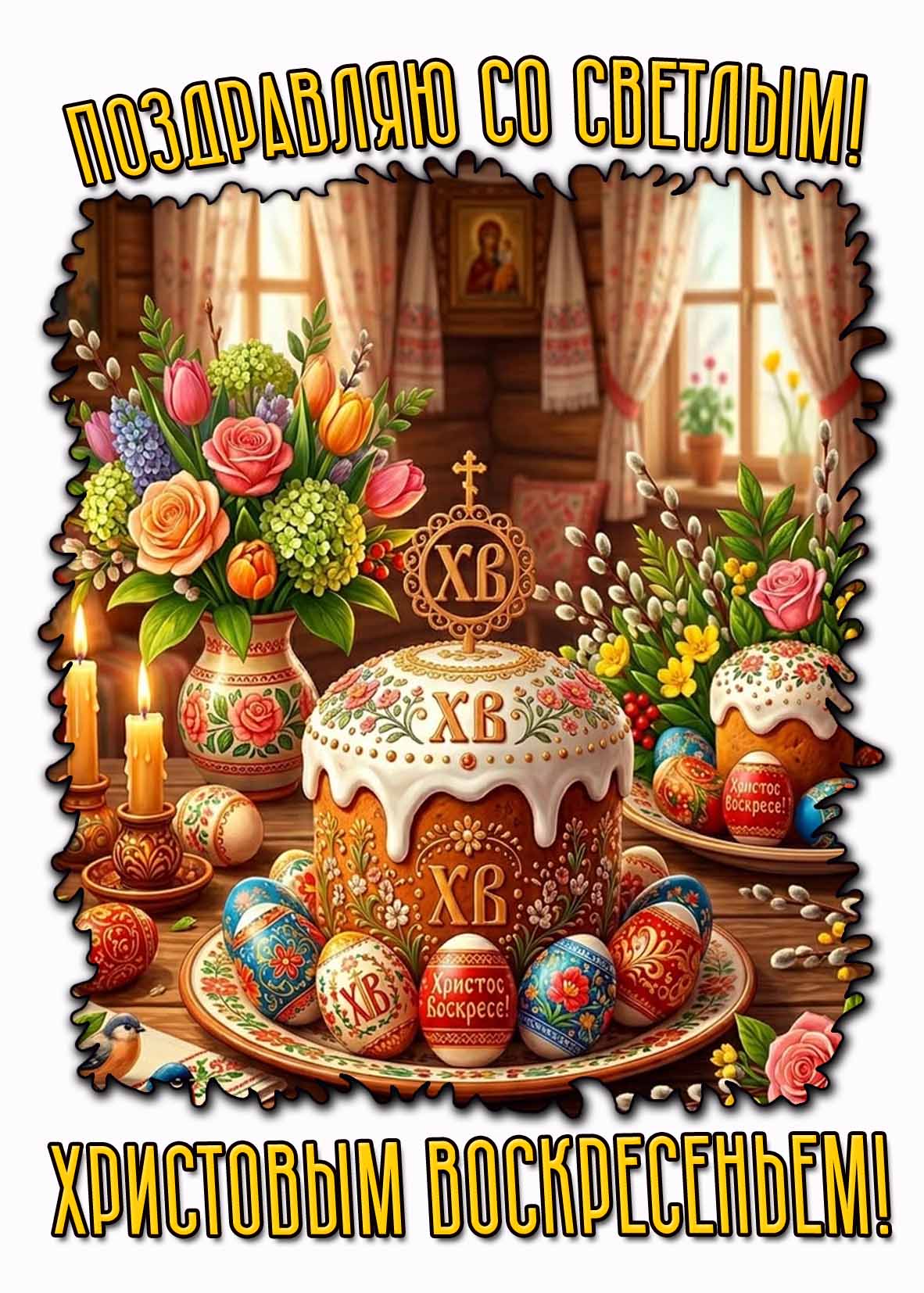 Открытка "Поздравляю со светлым Христовым Воскресеньем!"