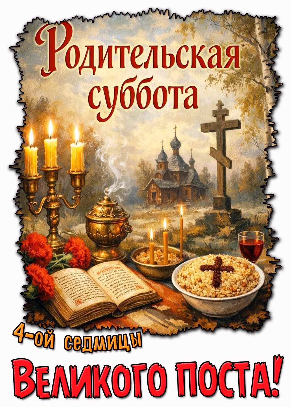 Открытка родительская суббота 4-ой седмицы Великого поста