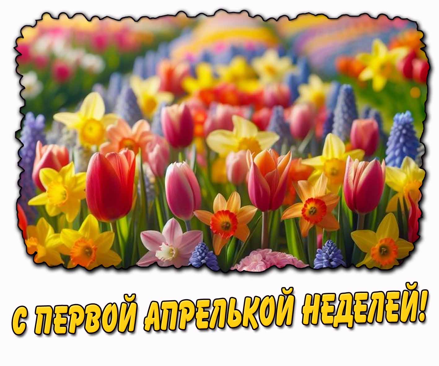 Картинка с первой апрельской неделей