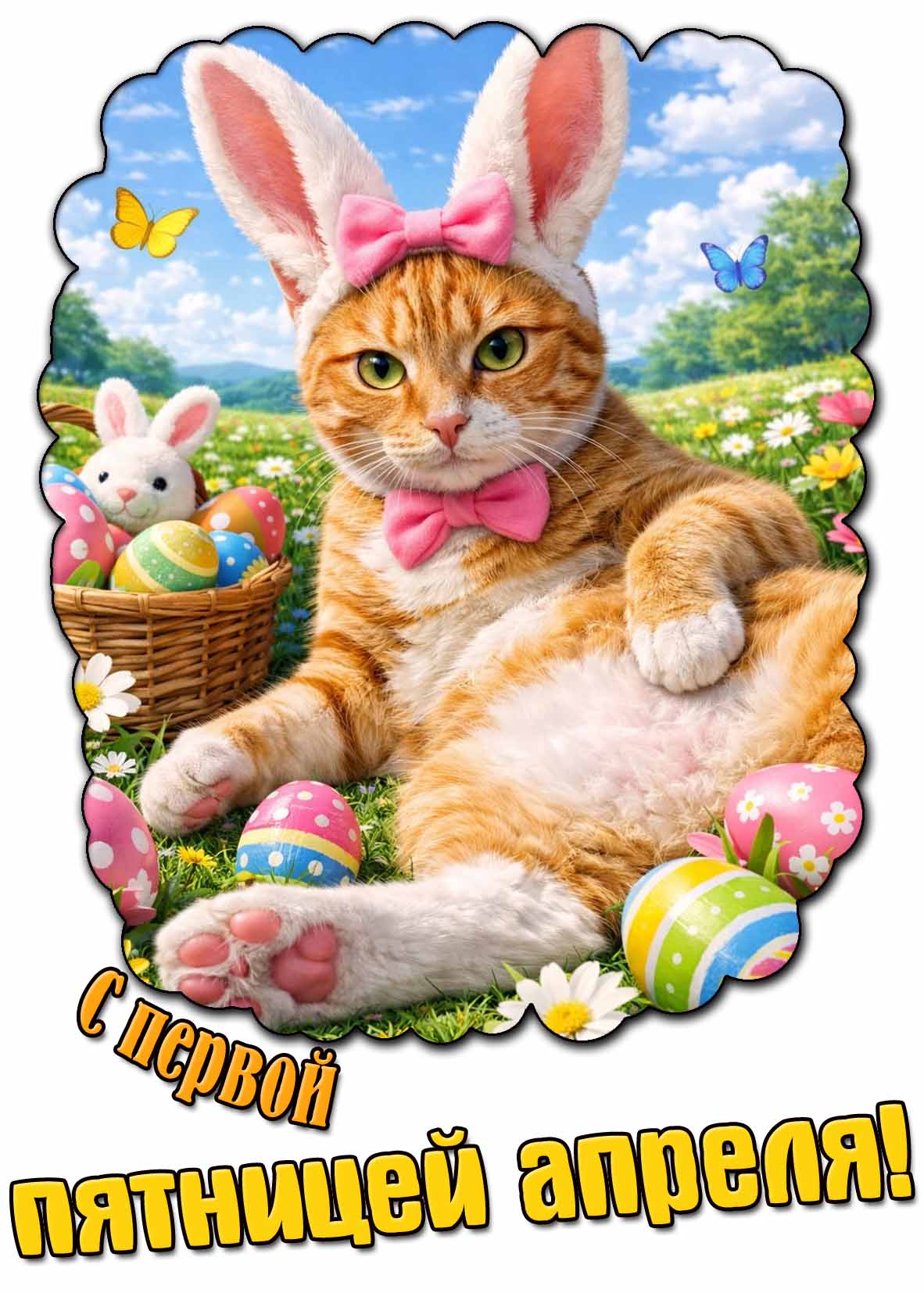 Смешная открытка с первой пятницей апреля