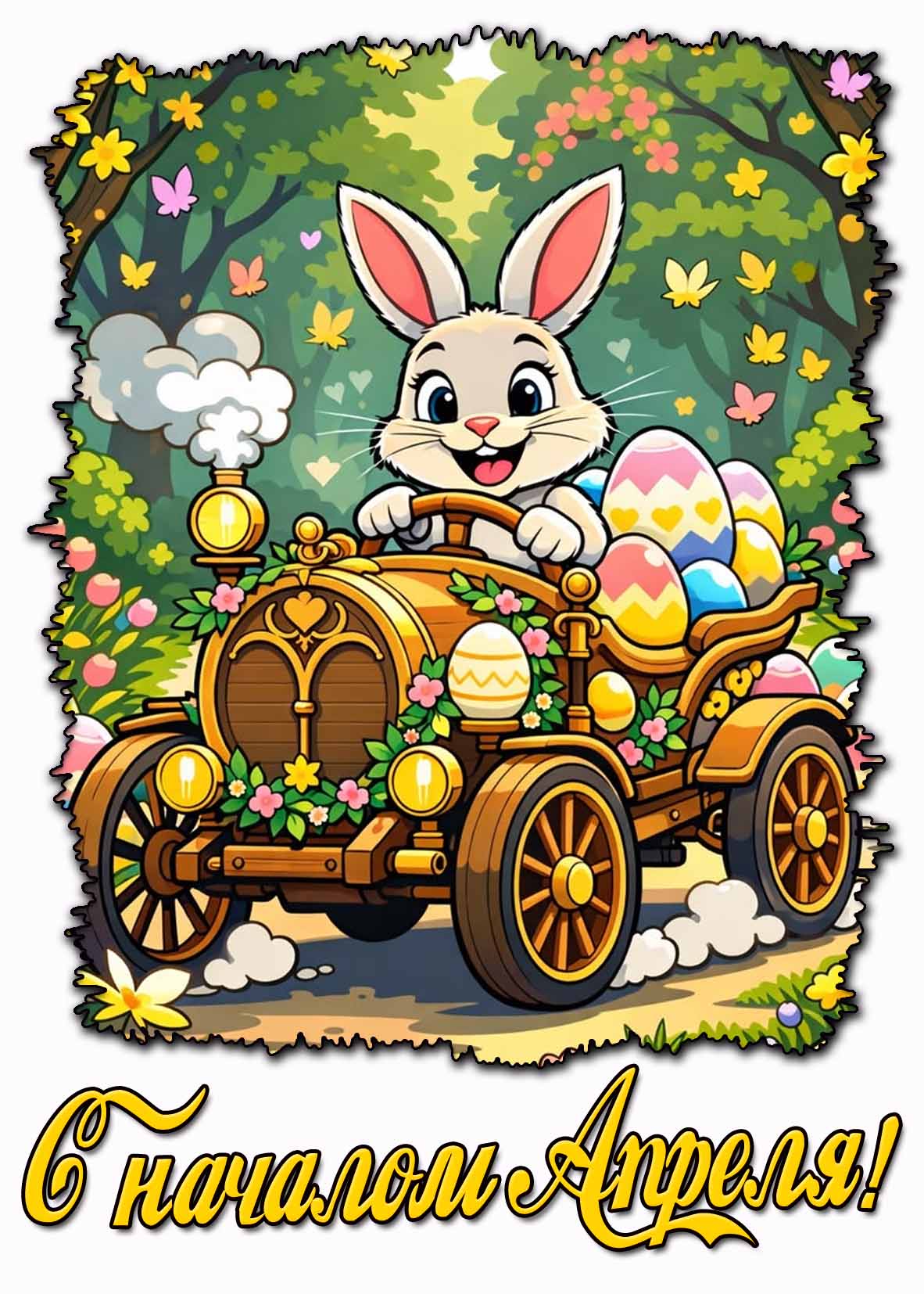 Прикольная открытка с началом апреля